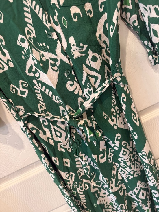 Zara green printed maxi dress, small - Picture 6 of 9